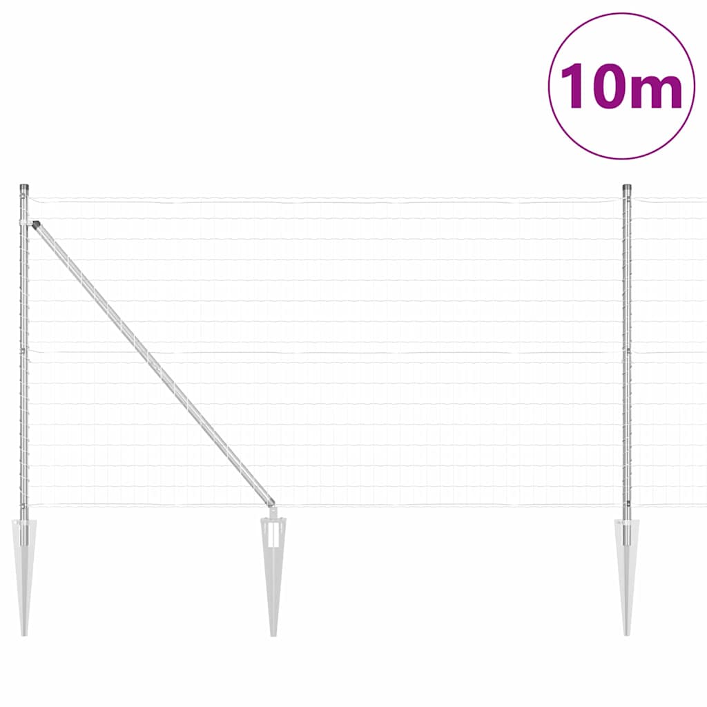 vidaXL Ευρωπαϊκός Φράκτης με 13 Σημαντικούς Πόλους 1x25 μ Γαλβανισμένος Χάλυβας