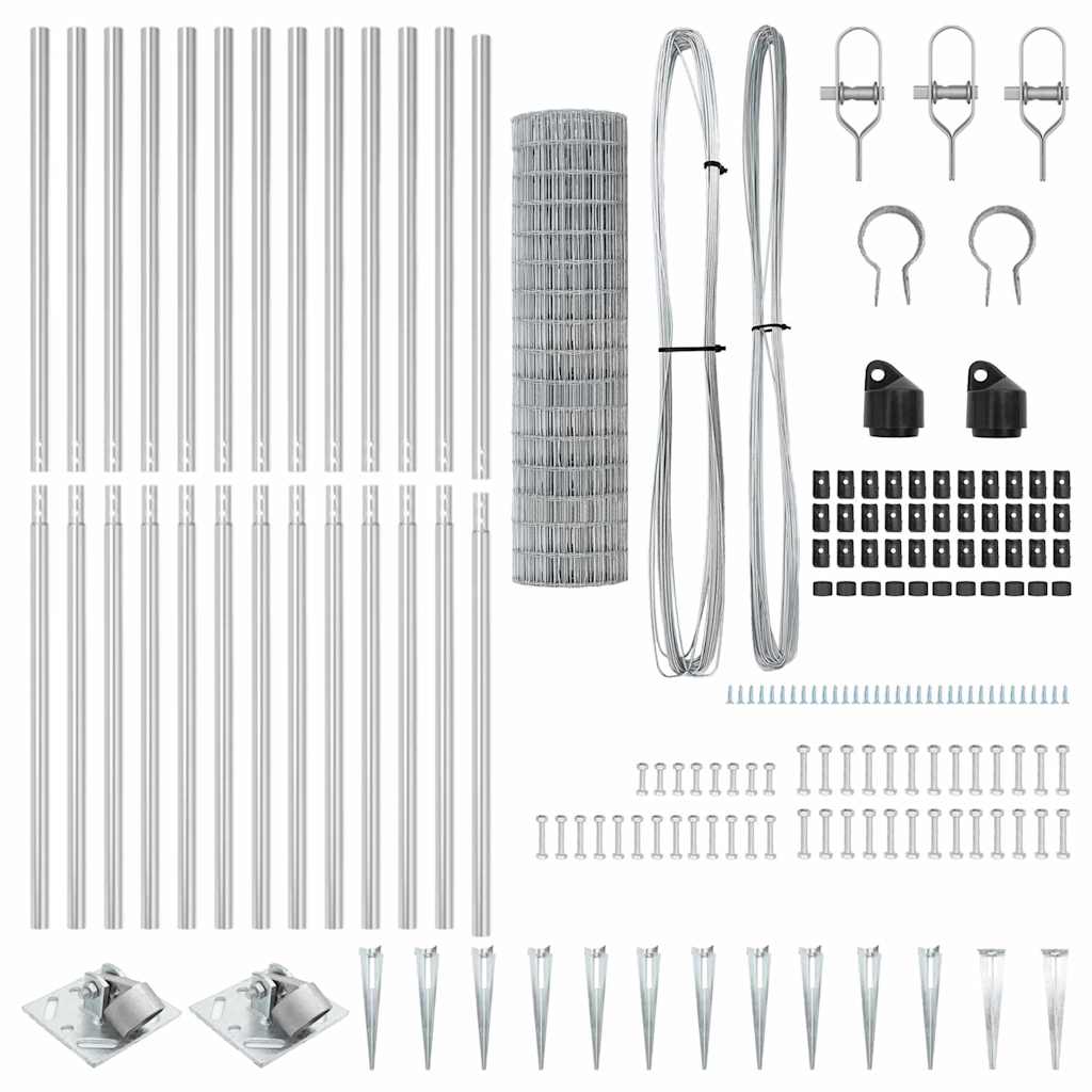 vidaXL Ευρωπαϊκός φράχτης με 13 βίδες 1.2x25 μ γαλβανισμένος χάλυβας
