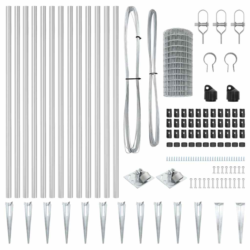 vidaXL Euro Fence με 13 Στερεωτικές Αγκύρες 0.4x25 μ Γαλβανισμένος Χάλυβας