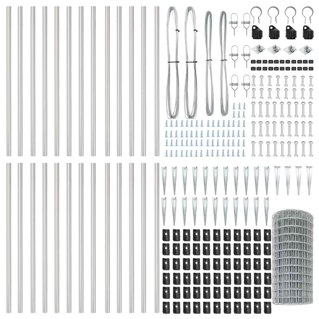 vidaXL Ευρωπαϊκή Περίφραξη με 13 Σφυρήλατα Πόδια 0.4 x 50 μ από Γαλβανισμένο Ατσάλι