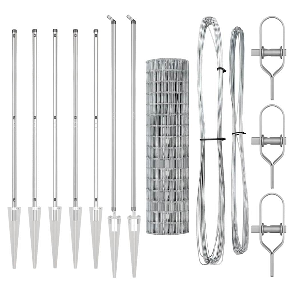 vidaXL Euro Fence με 7 Στερεωτικές Σφήνες 1.4x10 μ Γαλβανισμένος Χάλυβας