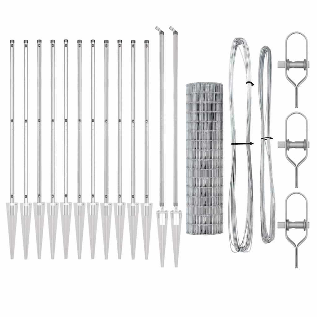 vidaXL Euro Fence με 13 αιχμηρούς πόλους 1.2x25 μ γαλβανισμένο ατσάλι