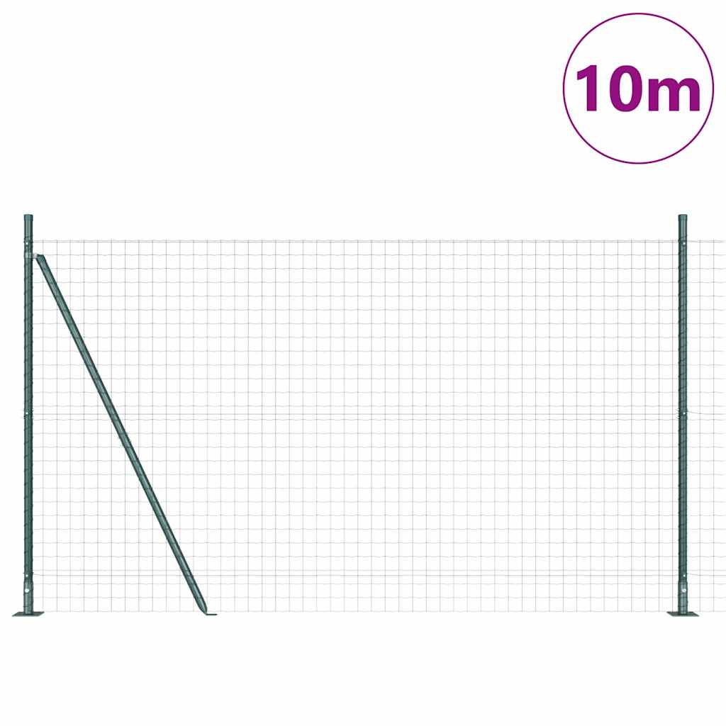 vidaXL Euro Fence με 7 Φλαντζωτές Κολώνες 1.5x10 μ. Γαλβανισμένος Χάλυβας