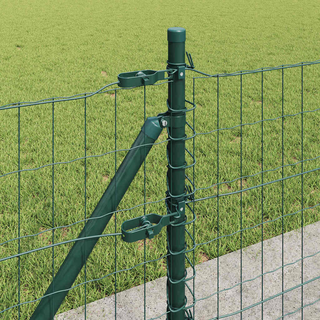 vidaXL Euro Fence με 7 Φλαντζωτούς Πόλους 0.4x10 μ Γαλβανισμένος Χάλυβας