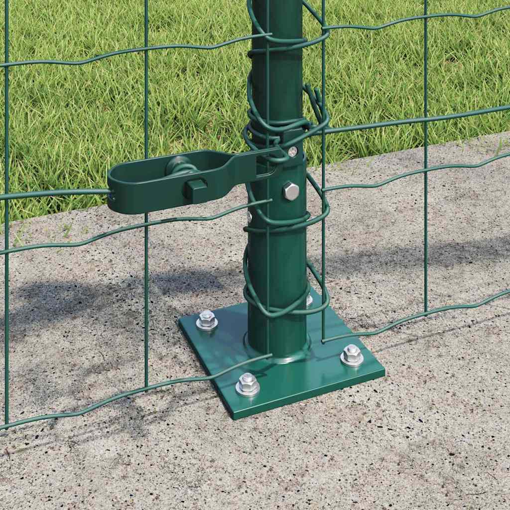 vidaXL Euro Fence με 7 Φλαντζωτές Κολώνες 0.4x10 μ Γαλβανισμένο Ατσάλι