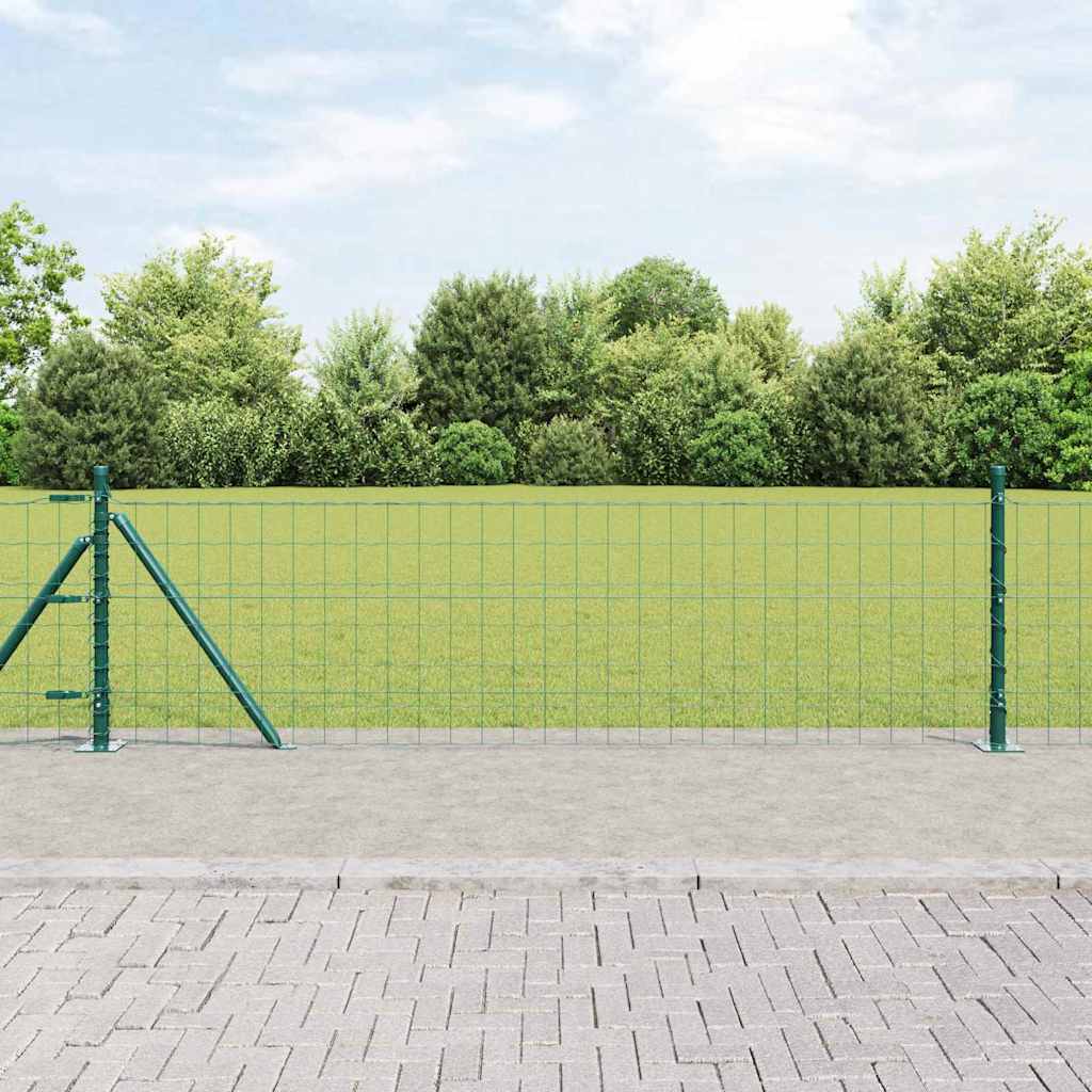 vidaXL Euro Fence με 7 Φλαντζωτές Κολώνες 0.4x10 μ Γαλβανισμένο Ατσάλι