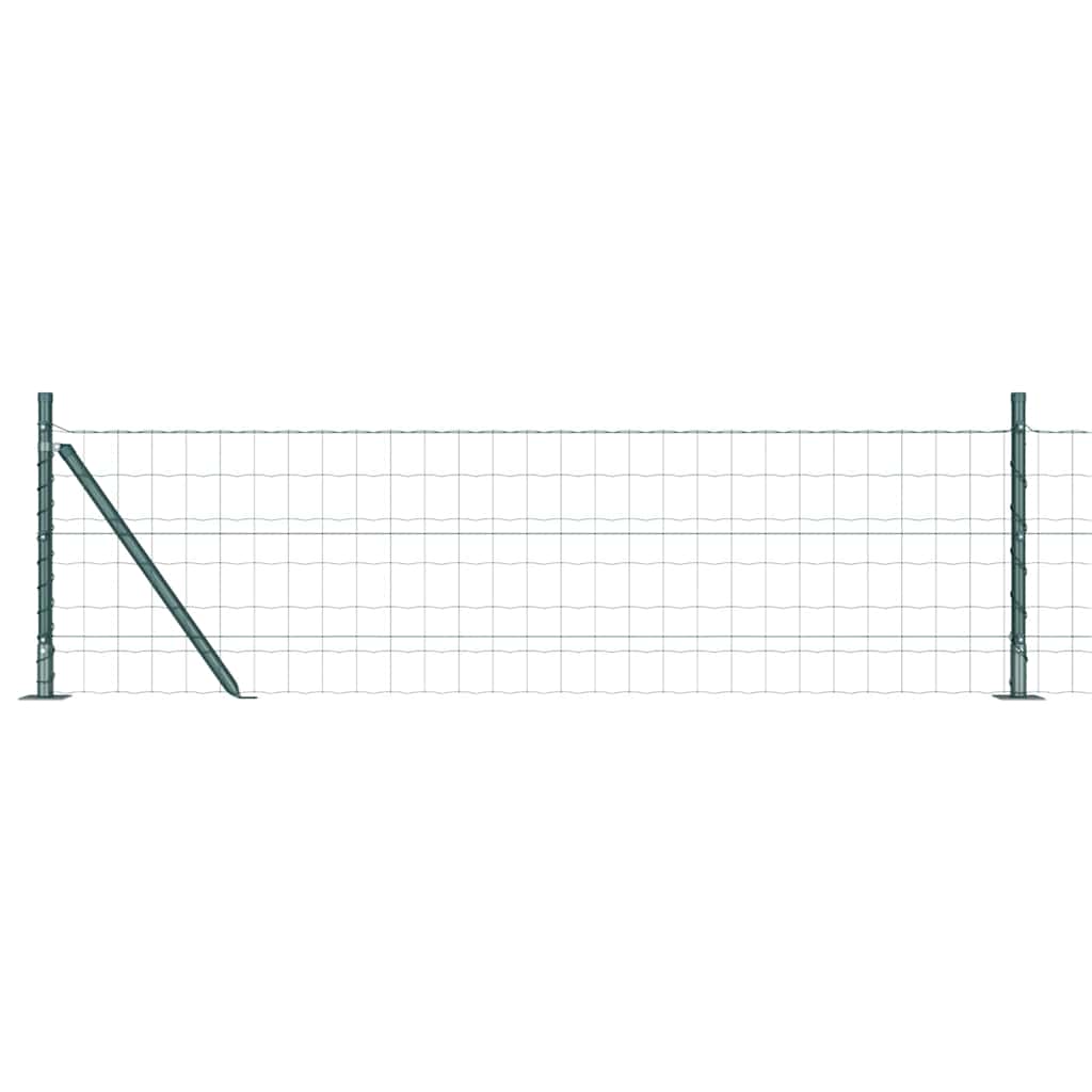 vidaXL Euro Fence με 7 Φλαντζωτές Κολώνες 0.4x10 μ Γαλβανισμένο Ατσάλι