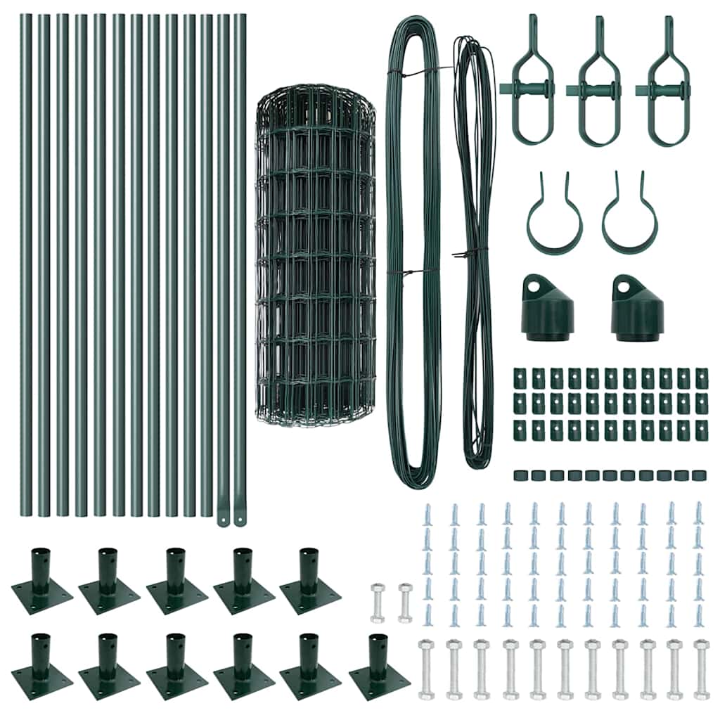 vidaXL Ευρωπαϊκή Περίφραξη με 13 Στηρίγματα 0.6x25 μ Γαλβανισμένος Χάλυβας