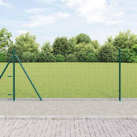 vidaXL Euro Fence με 13 Στηρέκια Φλάντζας 1x25 μ Γαλβανισμένο Ατσάλι