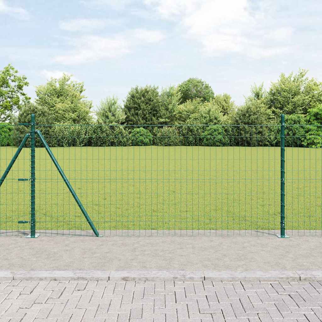 vidaXL Euro Fence με 13 Φλατζωτά Πόστα 1x25 μ Γαλβανισμένο Ατσάλι