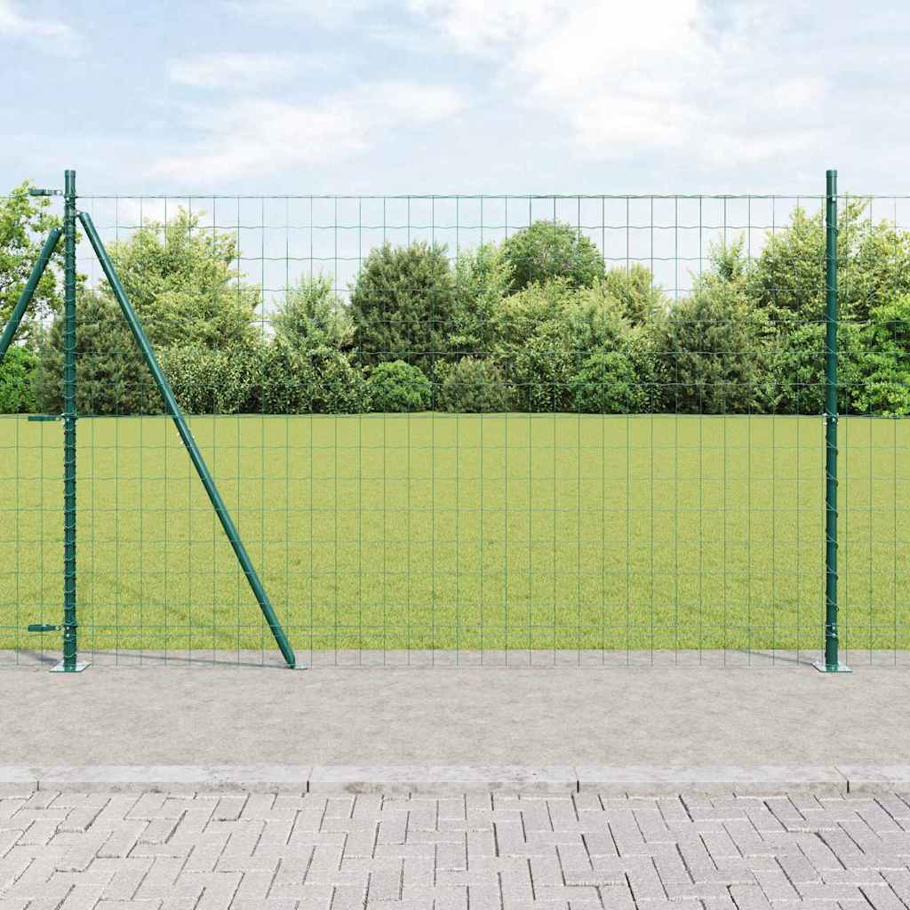 vidaXL Euro Fence με 13 φλαντζοειδείς πόλους 1,2x25 μ από γαλβανισμένο χάλυβα