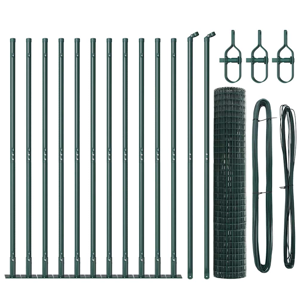 vidaXL Euro Fence με 13 Πρόσθετους Πόλους 1.2x25 μ Γαλβανισμένο Χάλυβα