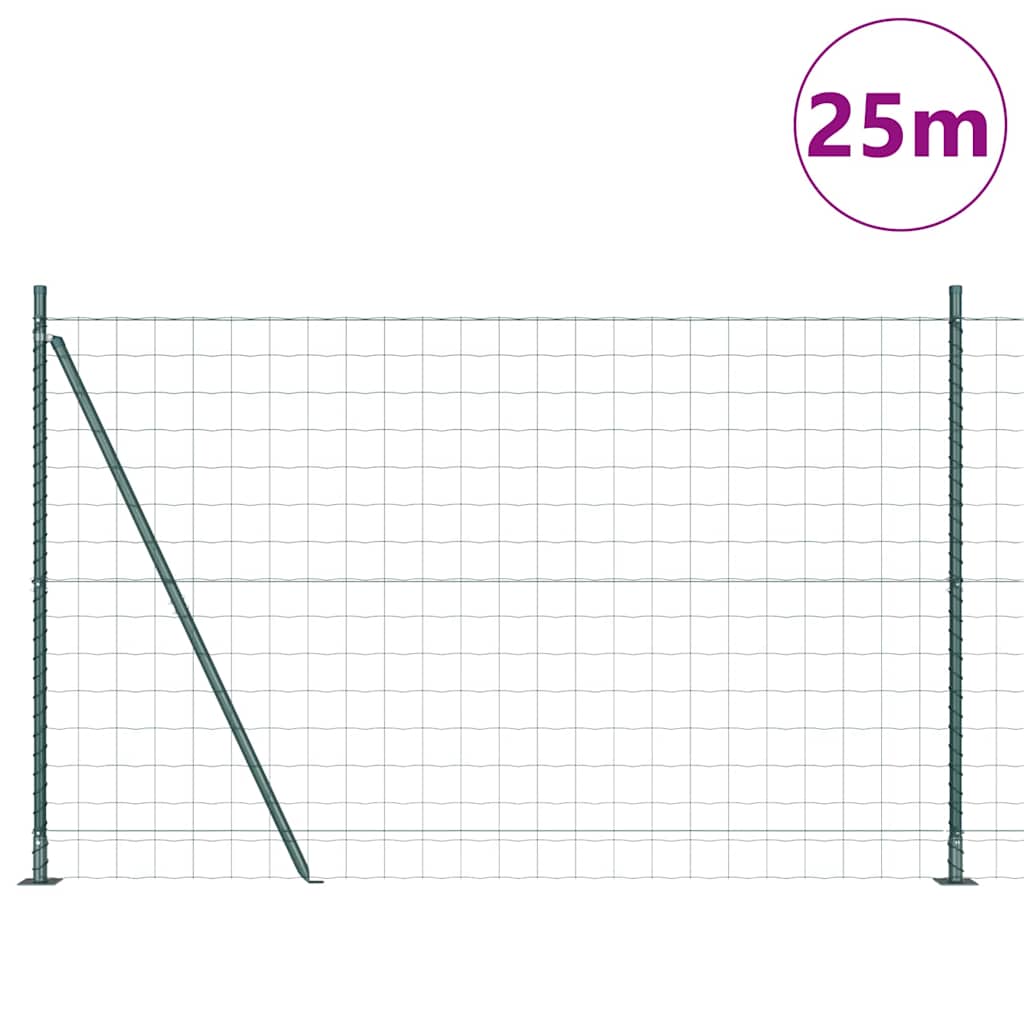 vidaXL Euro Fence με 13 Πρόσθετους Πόλους 1.2x25 μ Γαλβανισμένο Χάλυβα