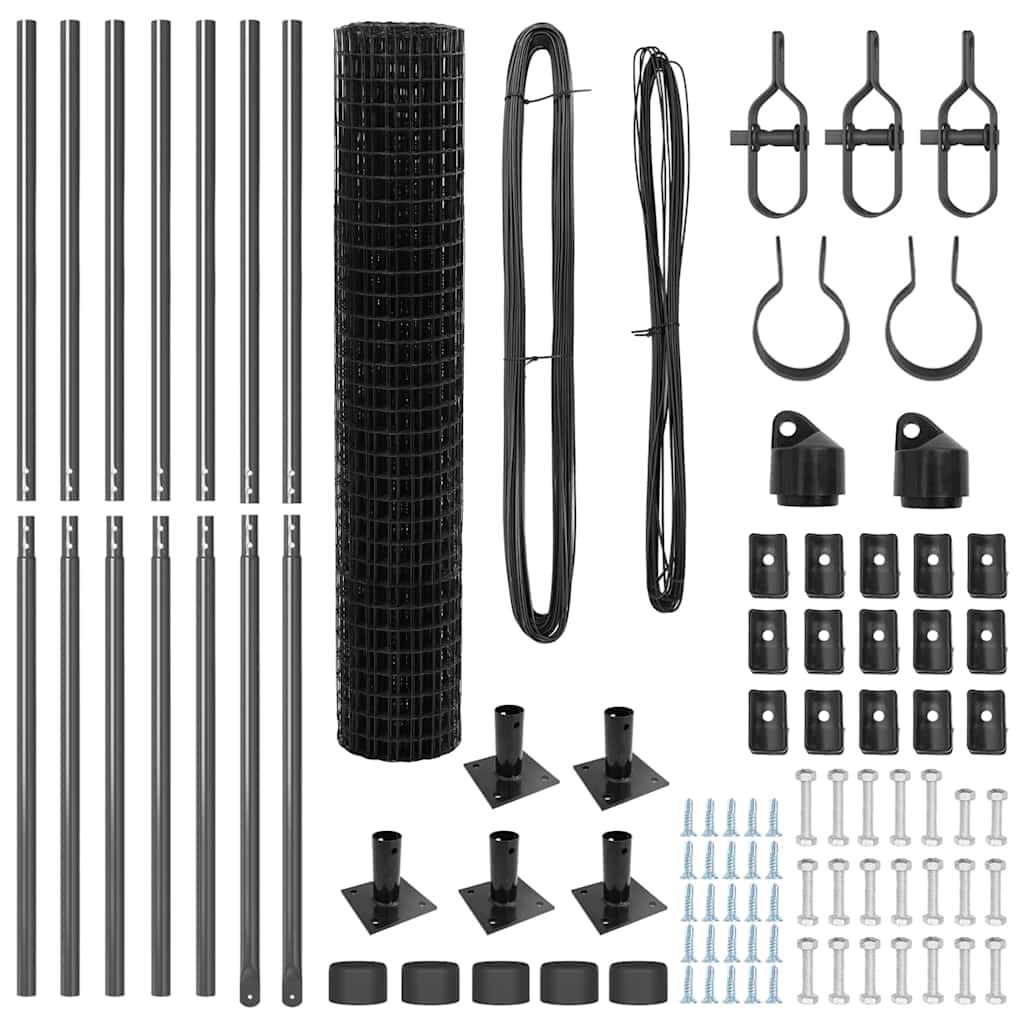 vidaXL Euro Fence με 7 πόδια φλάντζας 1.4x10 μ Γαλβανισμένο ατσάλι
