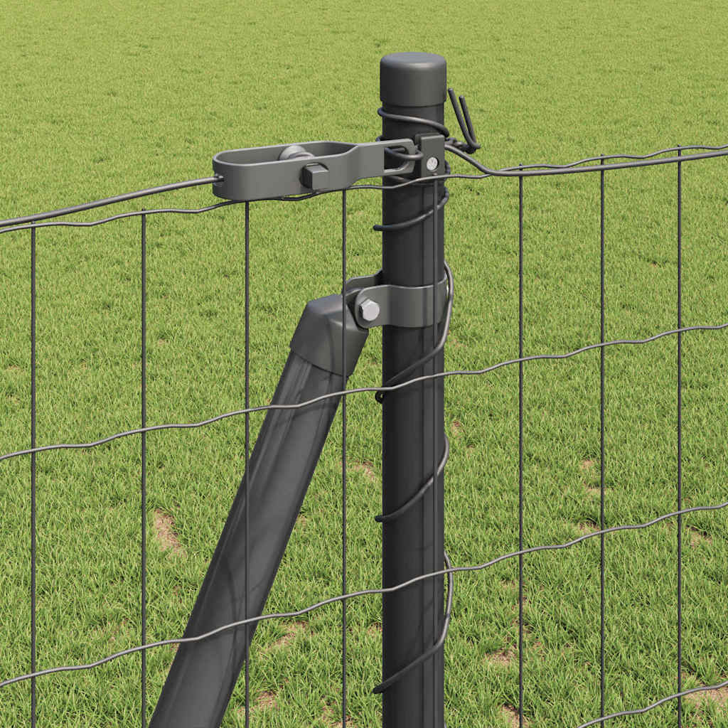 vidaXL Euro Fence με 7 φλαντζωτές κολώνες 1.2x10 μ Γαλβανισμένο ατσάλι