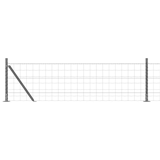 vidaXL Euro Fence με 7 Φλαντζωτές Στήλες 0.4x10 μ Γαλβανισμένο Ατσάλι.