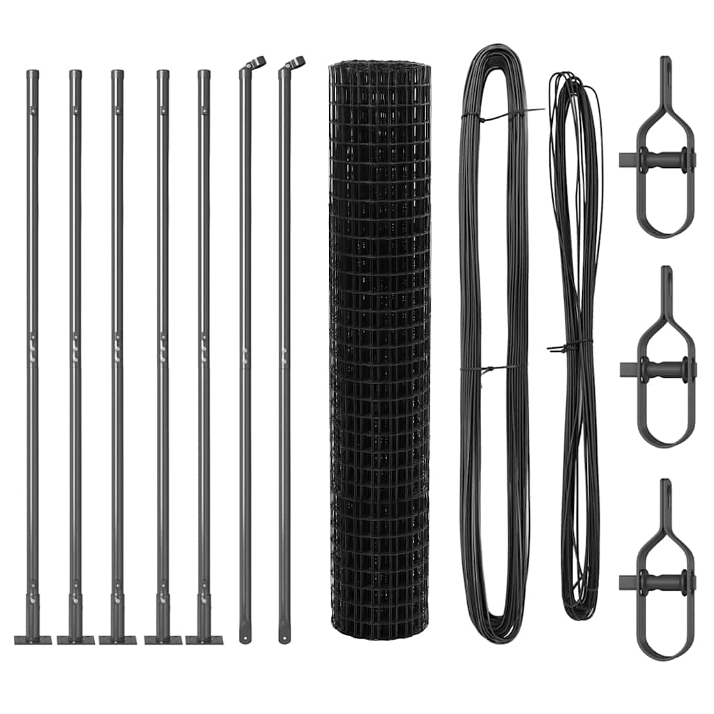 vidaXL Ευρωπαϊκή Περίφραξη με 7 Πόδια Φλαντζών 1.5x10 μ Γαλβανισμένο Ατσάλι