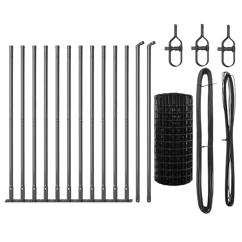 vidaXL Ευρωπαϊκός Φράχτης με 13 Στηρίγματα 0.6x25 μ Γαλβανισμένος Χάλυβας