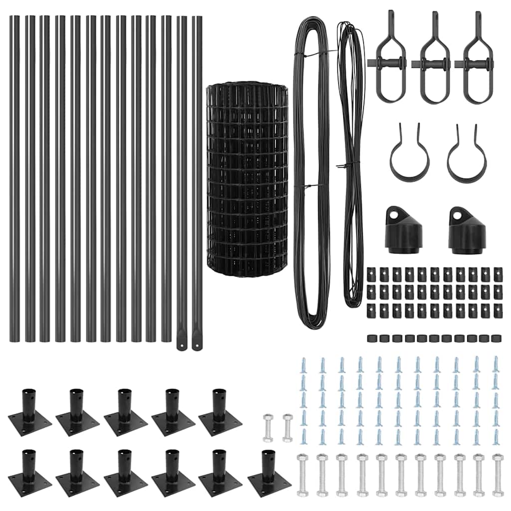 vidaXL Ευρωπαϊκός Φράχτης με 13 Στηρίγματα 0.6x25 μ Γαλβανισμένος Χάλυβας
