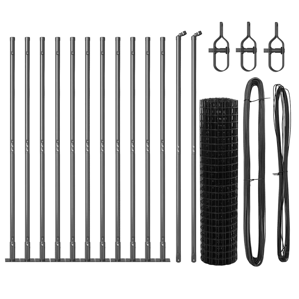 vidaXL Euro Fence με 13 Φλάντζες 0.8x25 μ Γαλβανισμένος χάλυβας