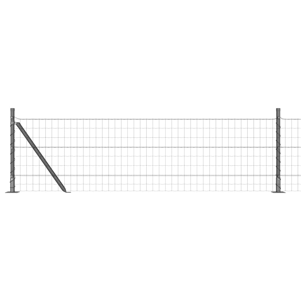 vidaXL Ευρωπαϊκός Φράκτης με Σκυρόδετη Βάση 25 x 0,4 m Γκρι Δίχτυ