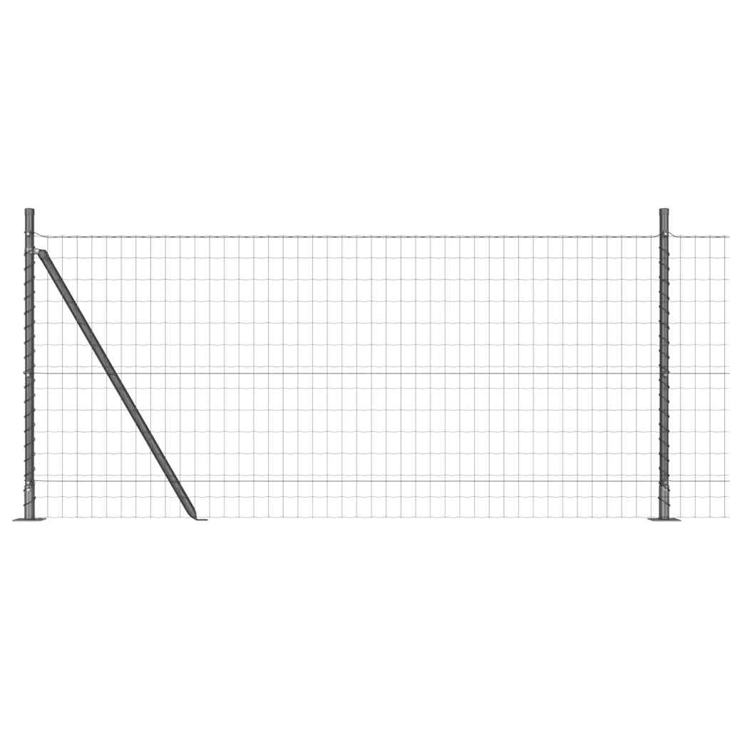 vidaXL Ευρωπαϊκός Φράκτης με Σκυρόδετη Βάση 25 x 0,8 m Γκρι Δίχτυ