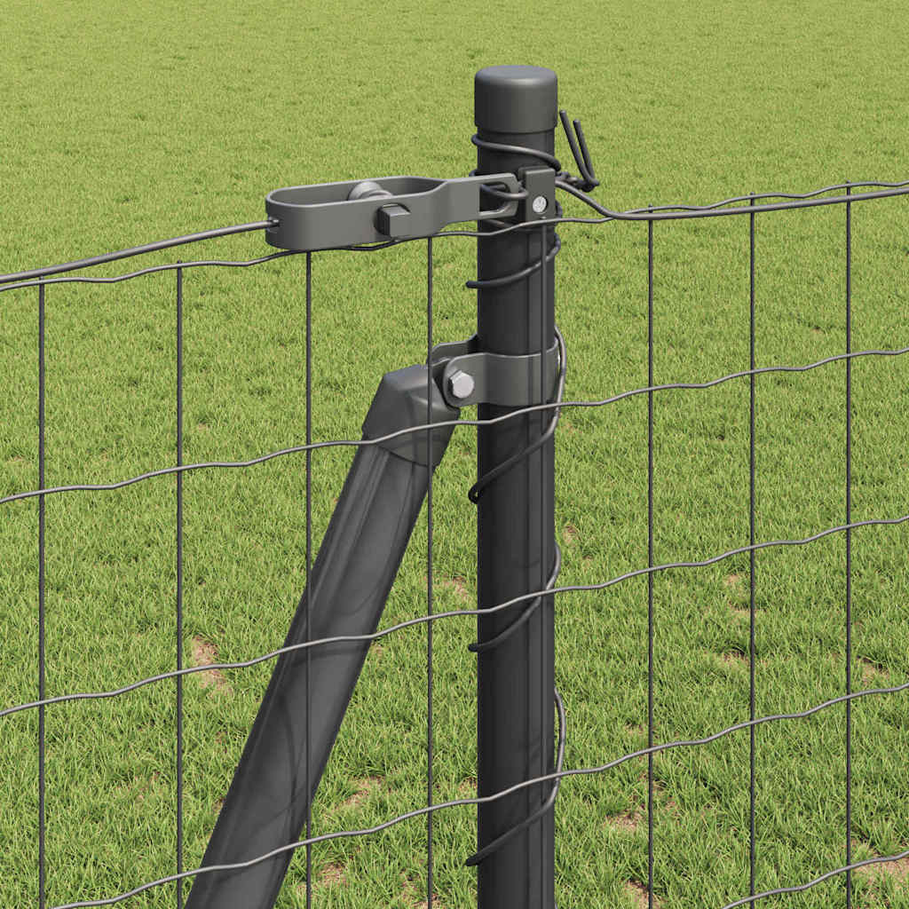 vidaXL Euro Fence με 13 Φλαντζωτές Στήλες 1.2x25 μ Γαλβανισμένος Χάλυβας