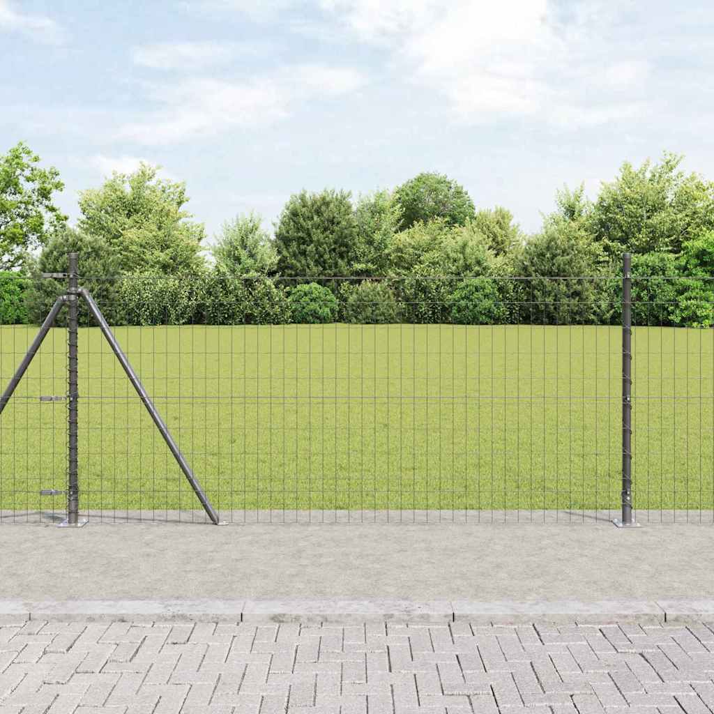 vidaXL Euro Fence με 13 πλαισιωμένους πόλους 1x25 μ Γαλβανισμένος χάλυβας