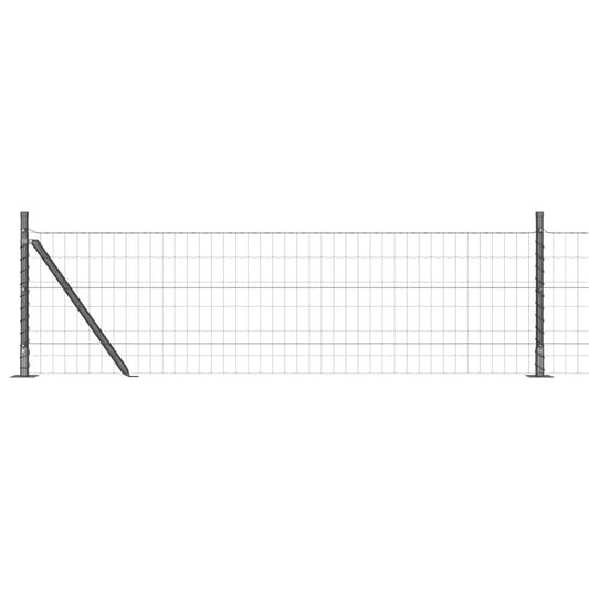 vidaXL Euro Fence με 13 φλαντζωτούς πόλους 0.4x50 m γαλβανισμένος χάλυβας