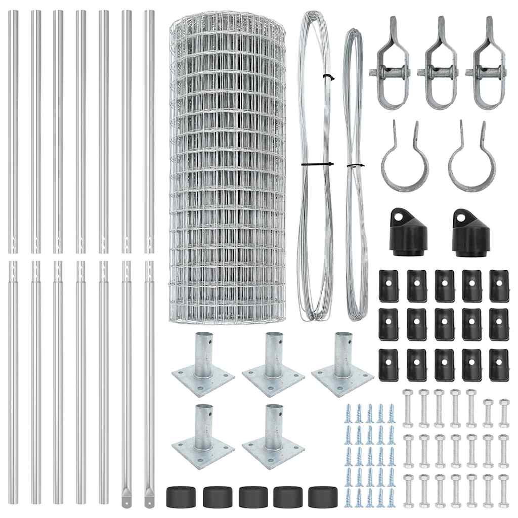vidaXL Euro Fence με 7 Γωνιακούς Πόλους 1.4x10 μ Γαλβανισμένος Χάλυβας