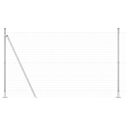 vidaXL Ευρωπαϊκό Φράχτη με 7 Πλαϊνές Στήλες 1.6x10 μ. Γαλβανισμένος ατσάλι