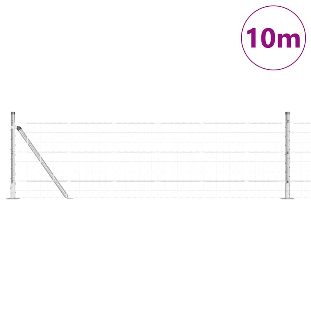 vidaXL Euro Fence με 7 Στήλες με Στεφάνη 0.4x10 μ Γαλβανιζέ Χάλυβα