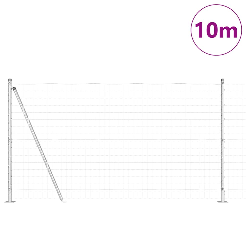 vidaXL Euro Fence με 7 Φλαγγισμένους Πόλους 1.2x10 μ Γαλβανισμένο Χάλυβα