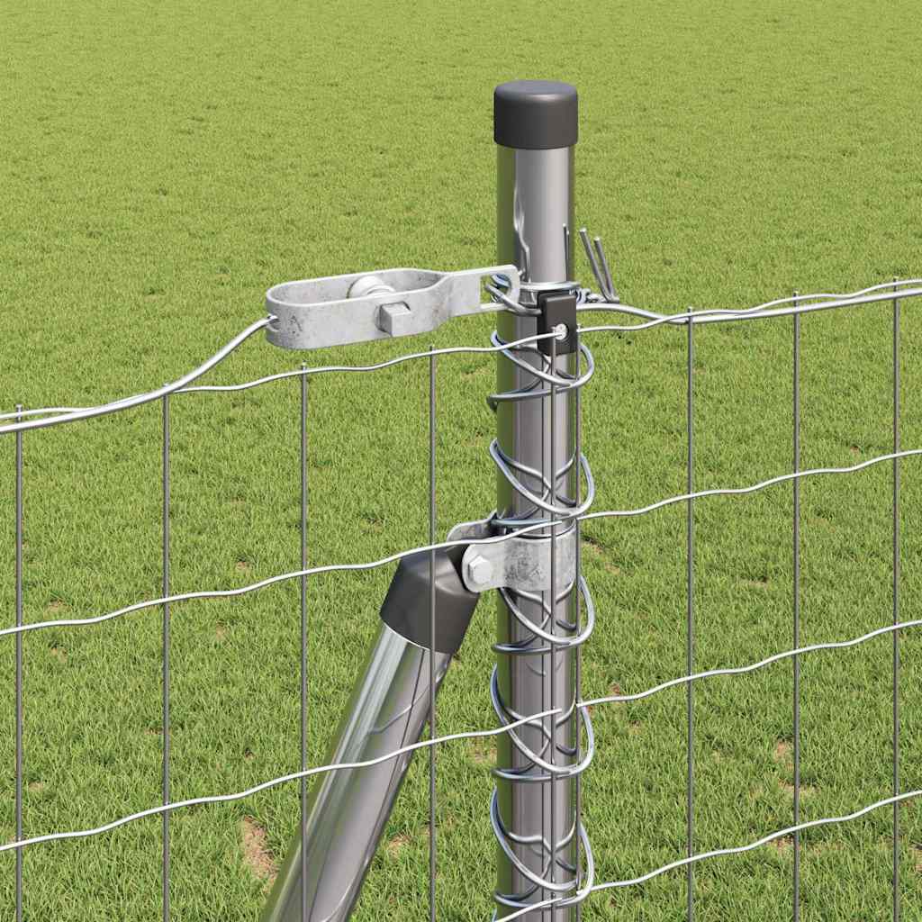 vidaXL Euro Fence με 7 Φλαντζωτούς Πόλους 1.5x10 m Γαλβανισμένος Χάλυβας
