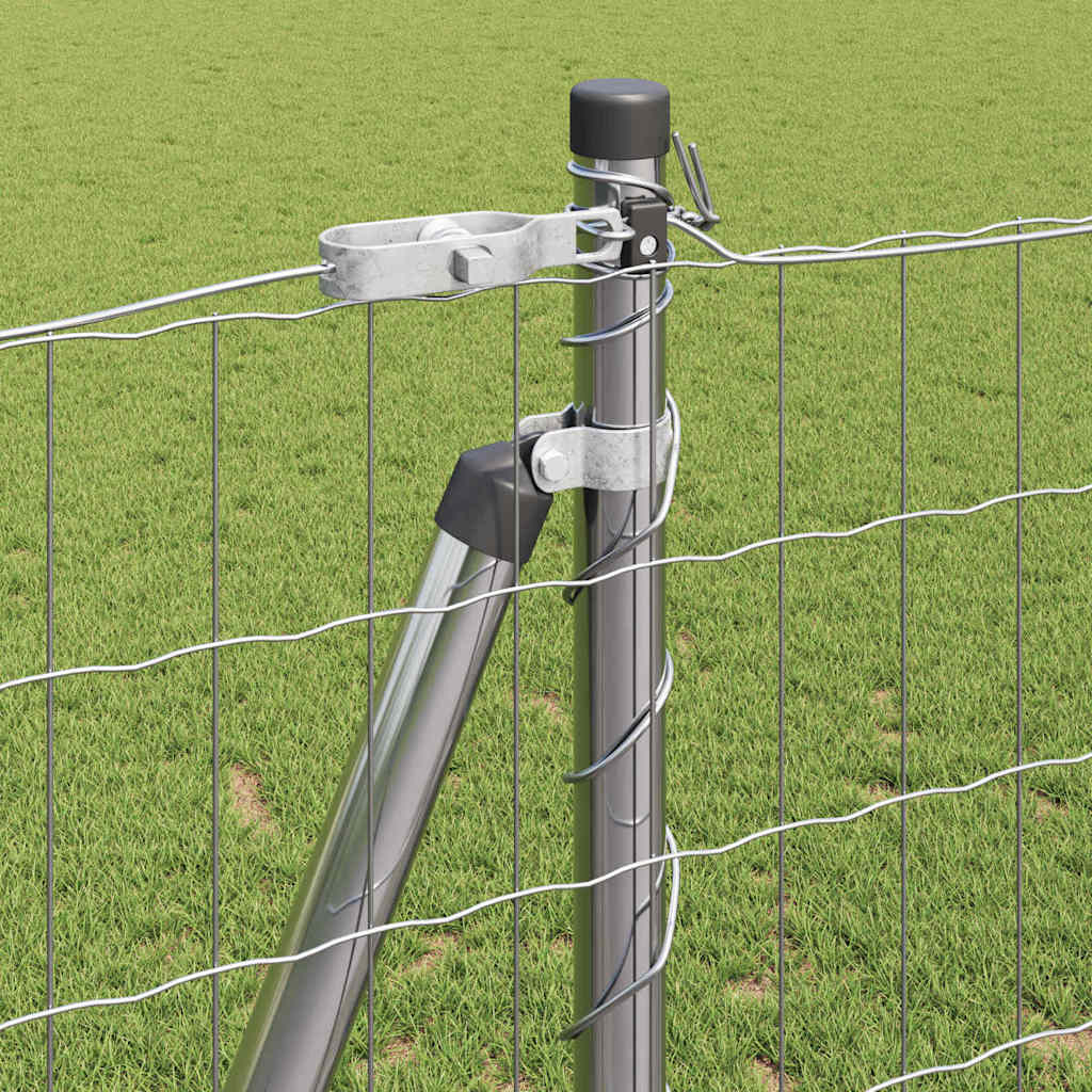 vidaXL Ευρωπαϊκό Φράχτη με 7 Στήλες Φλαντζών 1.2x10 μ Γαλβανισμένος Χάλυβας