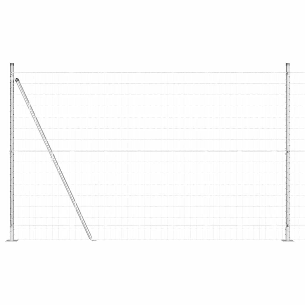 vidaXL Ευρωπαϊκός Φράχτης με 7 Φλαντζωτές Κολώνες 1.6x10 μ Γαλβανισμένο Ατσάλι