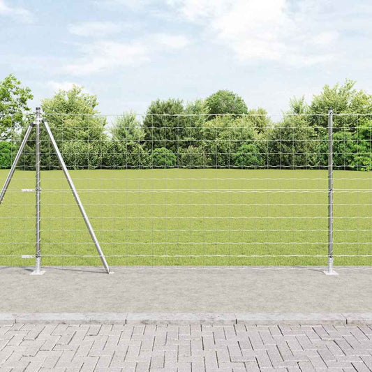 vidaXL Euro Fence με 7 Στηρίγματα με Φλάντζα 1.2x10 μ Γαλβανισμένος Χάλυβας