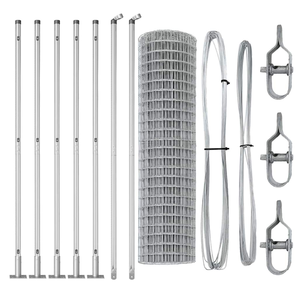 vidaXL Euro Fence με 13 Μονοπάτια 0.8x25 μ Γαλβανισμένος Χάλυβας