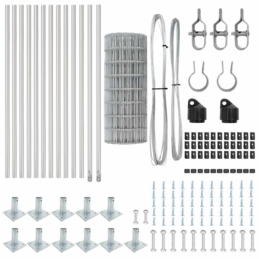 vidaXL Euro Fence με 13 Στηρίγματα 0,6x25 μ Γαλβανισμένο Ατσάλι