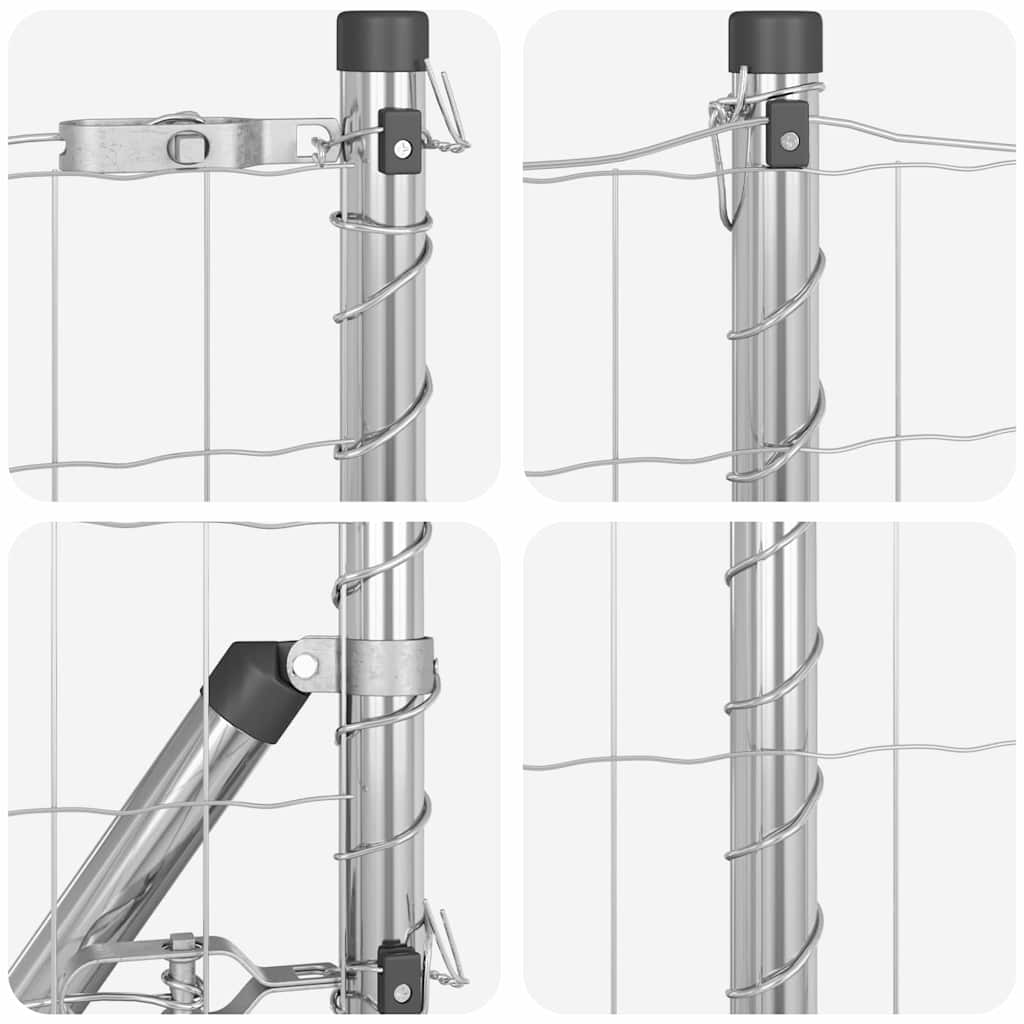 vidaXL Euro Fence με 13 Φλαντζωτούς Πόλους 0.6x25 μ Γαλβανισμένο Ατσάλι