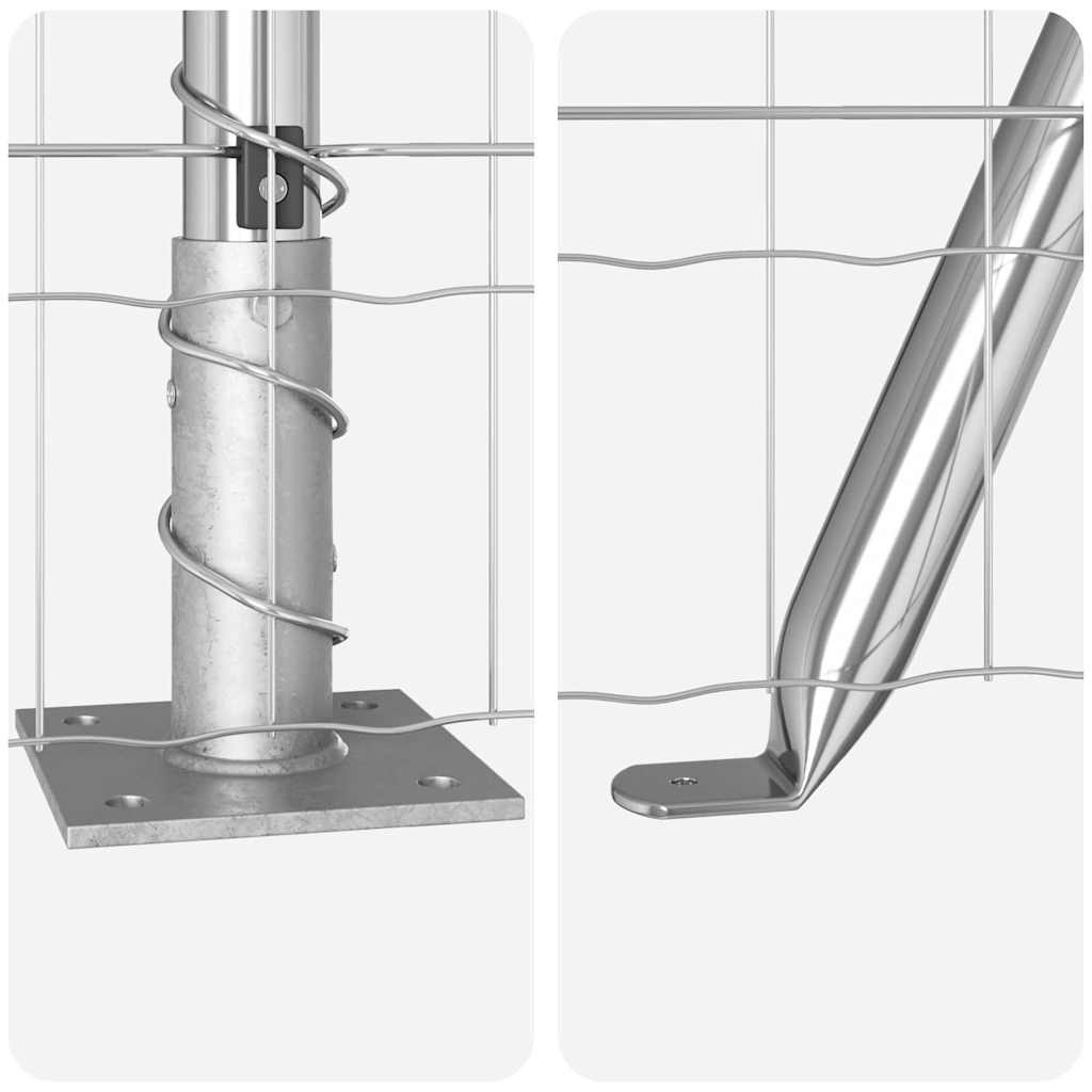 vidaXL Euro Fence με 13 Φλαντζωτούς Πόλους 0.6x25 μ Γαλβανισμένο Ατσάλι