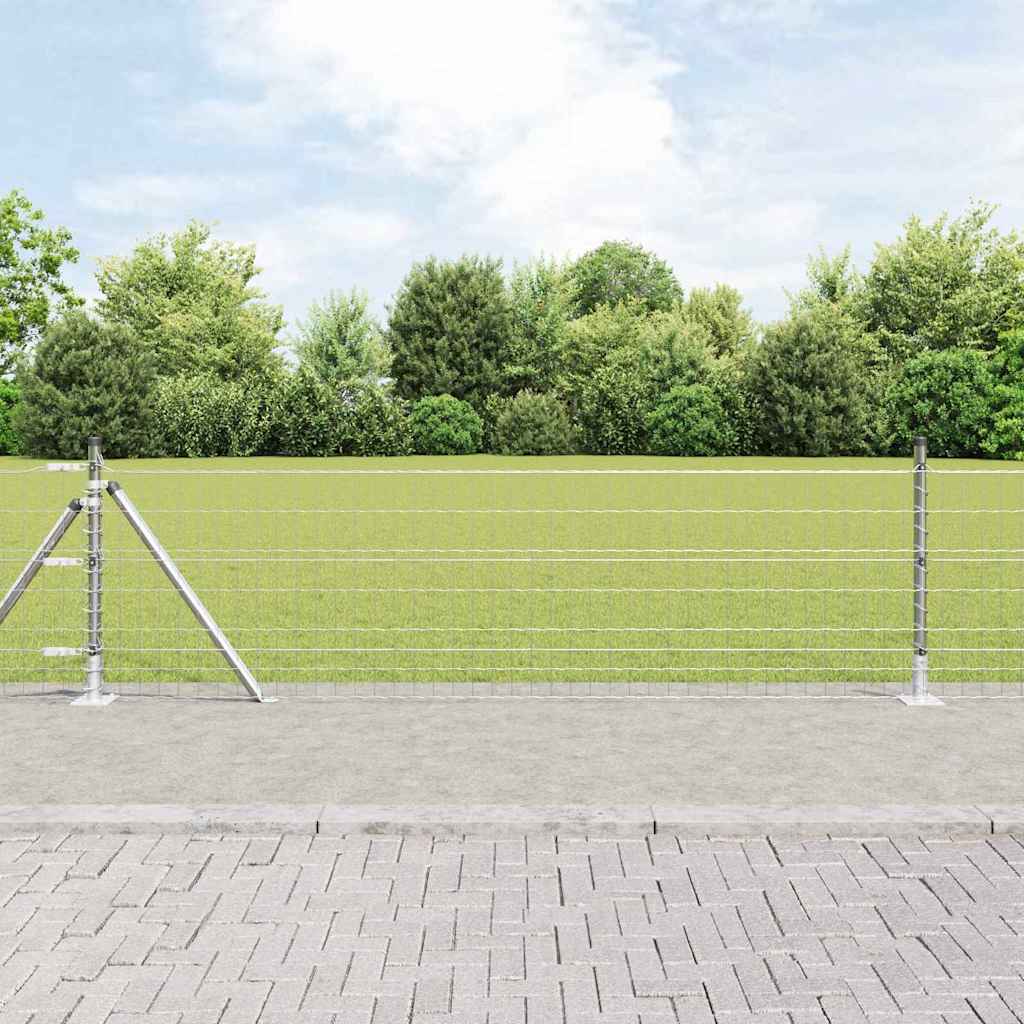 vidaXL Euro Fence με 13 Φλαντζωτούς Πόλους 0.6x25 μ Γαλβανισμένο Ατσάλι
