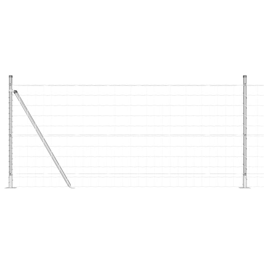 vidaXL Euro Fence με 13 Φλαντζαριστά Στηρίγματα 1x25 μ Γαλβανισμένο Ατσάλι
