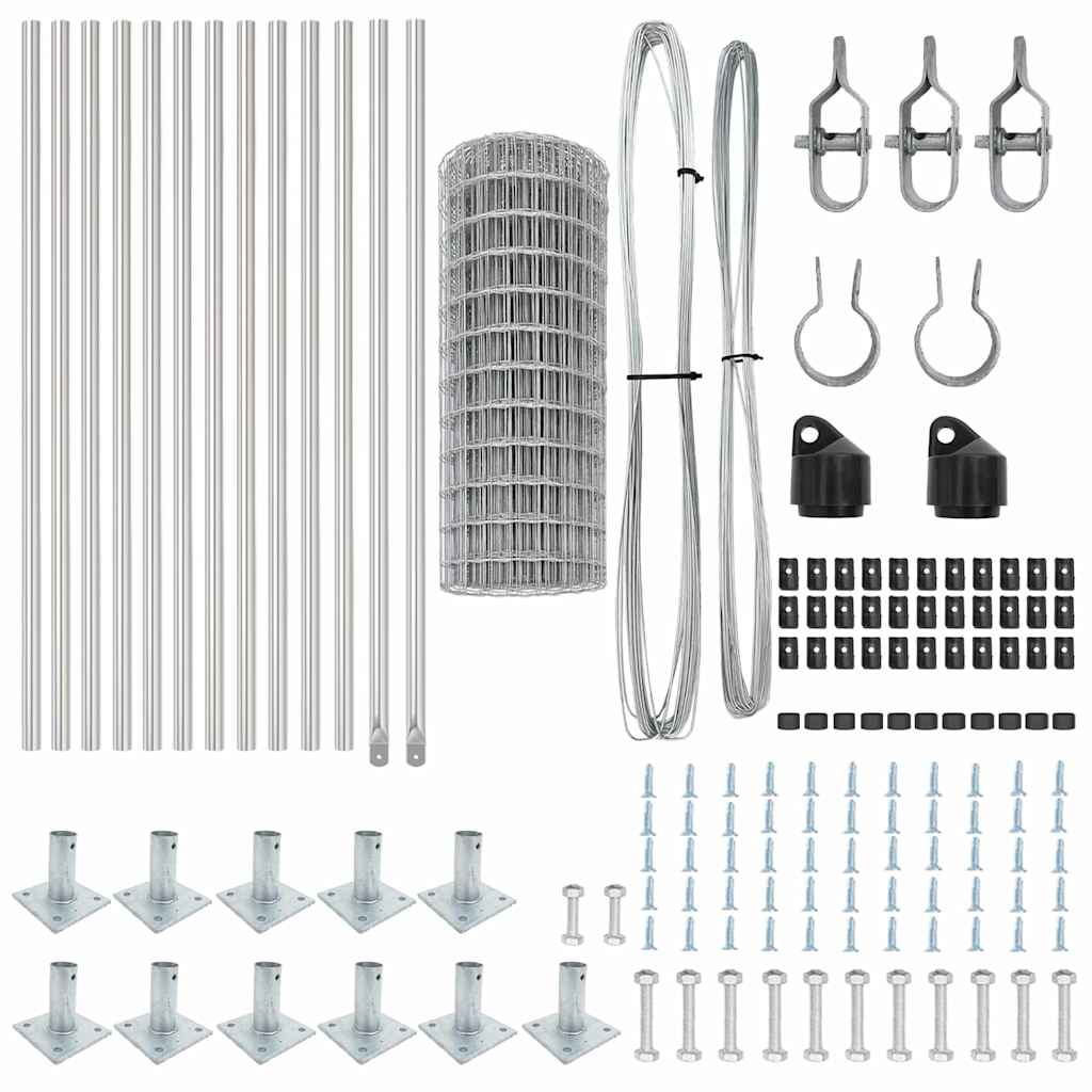 vidaXL Φράχτης Ευρώπης με 13 Στήλες 0.6x25 m Γαλβανισμένο Ατσάλι