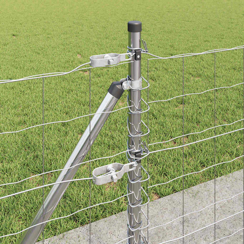 vidaXL Ευρωπαϊκή περίφραξη με 13 φλαντζωτές κολόνες 0.4x50 μ Γαλβανισμένος χάλυβας