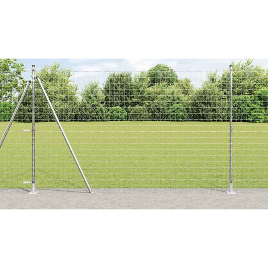 vidaXL Euro Fence με 7 φλαντζωτούς πόλους 1.4x10 μ Γαλβανισμένο ατσάλι