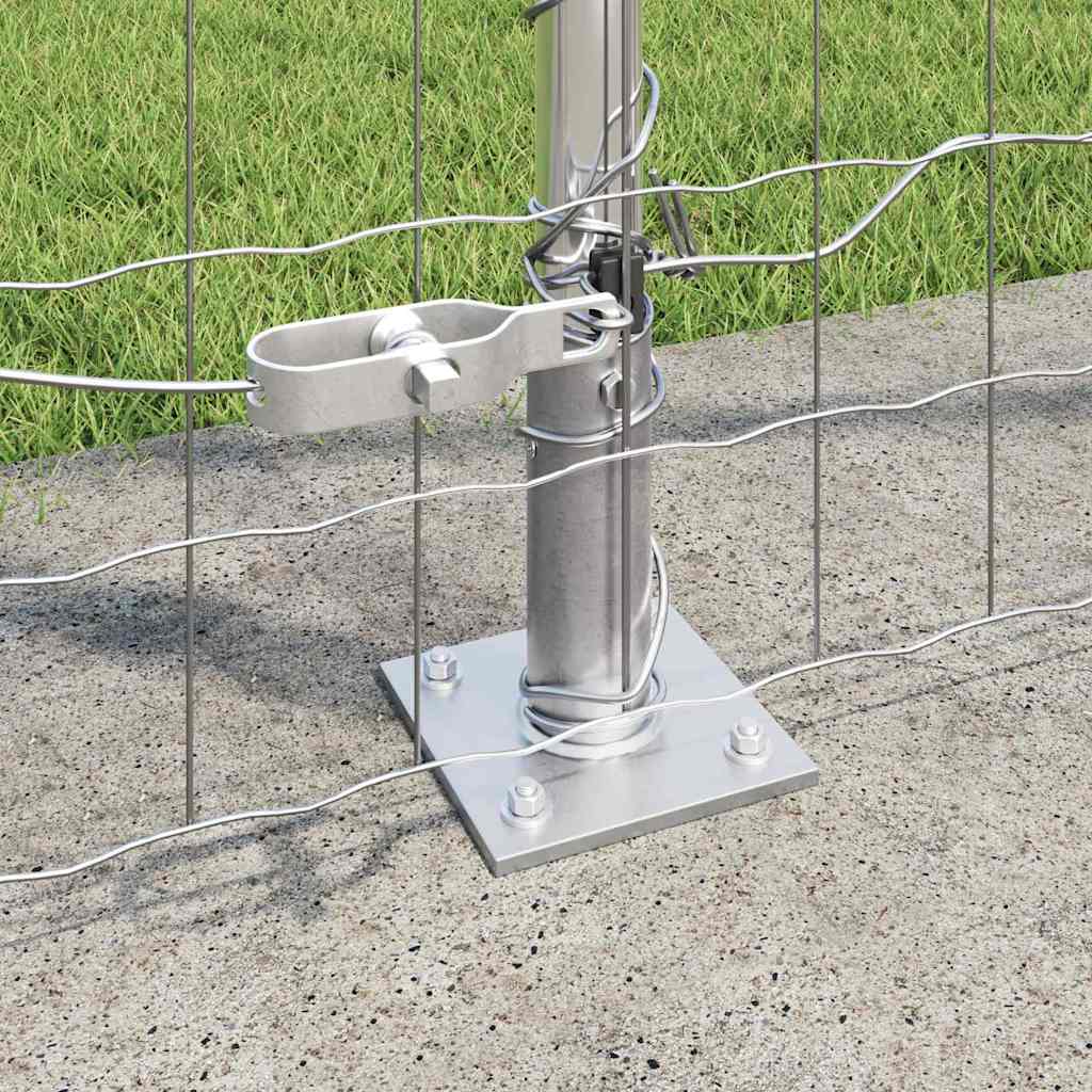 vidaXL Euro Fence με 7 φλαντζωτούς πόλους 1.4x10 μ Γαλβανισμένο ατσάλι