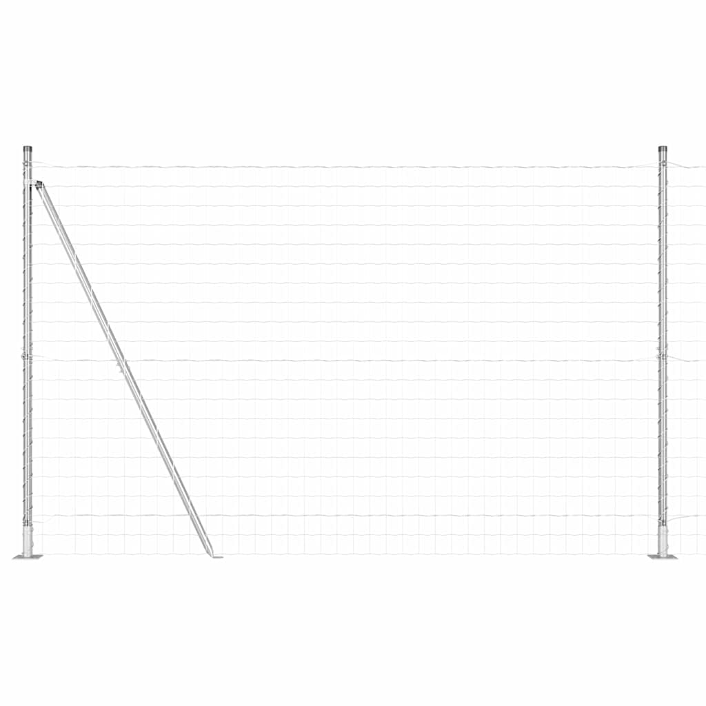 vidaXL Euro Fence με 7 φλαντζωτούς πόλους 1.4x10 μ Γαλβανισμένο ατσάλι