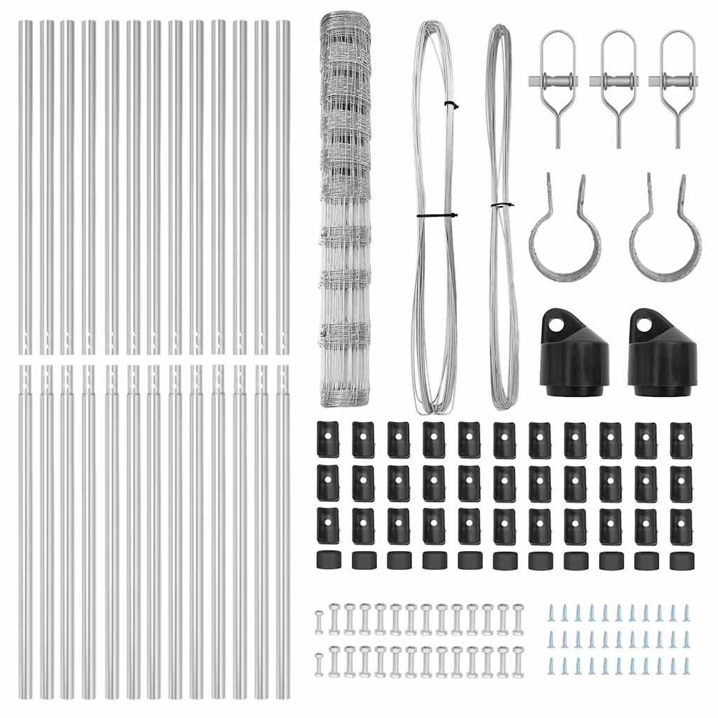 vidaXL Field Fence 1.2x25 μ Γαλβανισμένος χάλυβας