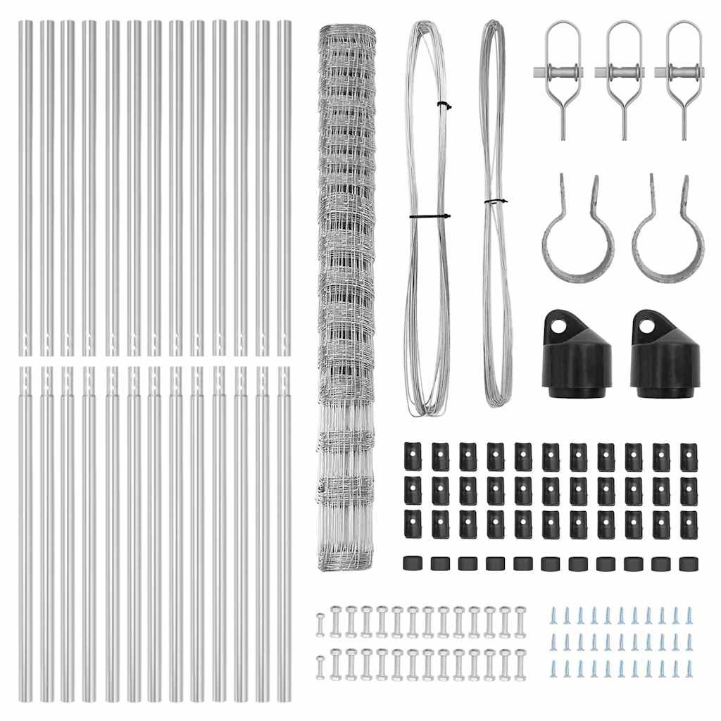 vidaXL Φράκτης Αγρού 1.5x25 μ Γαλβανισμένο Ατσάλι
